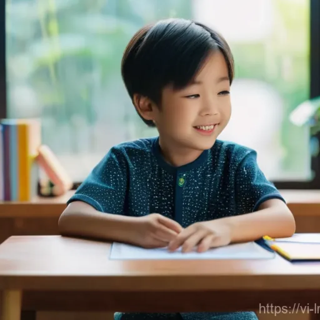대화형 AI의 지속 가능한 데이터 관리 방법 - **Prompt:** A whimsical and hopeful scene featuring a young Vietnamese child, approximately 6 years ...