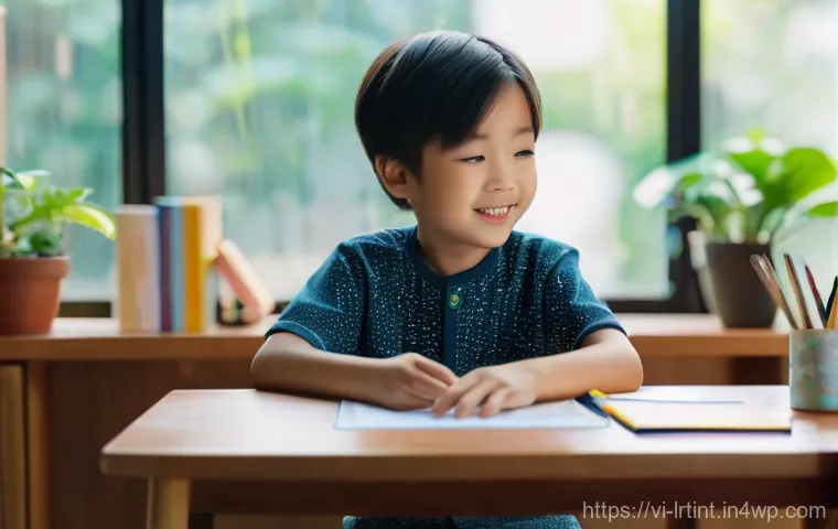 대화형 AI의 지속 가능한 데이터 관리 방법 - **Prompt:** A whimsical and hopeful scene featuring a young Vietnamese child, approximately 6 years ...