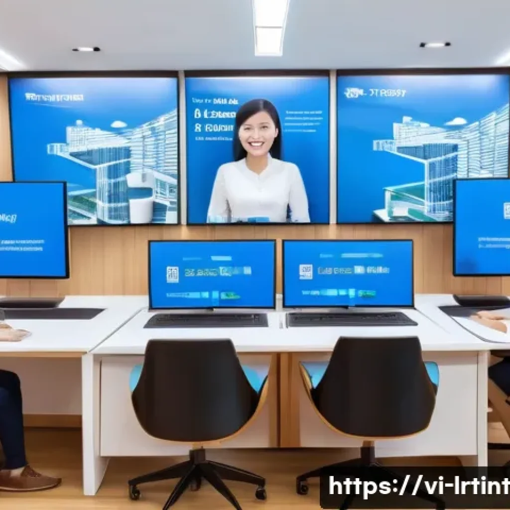 대화형 AI의 시장 전망과 프레임워크 트렌드 - A modern Vietnamese customer service center featuring a diverse team of professionals interacting wi...