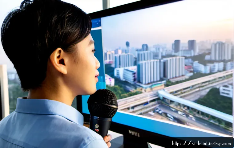 Home 17 대화형 AI의 기술적 트렌드 예측 - Photorealistic modern technology workspace in Ho Chi Minh City, a Vietnamese AI researcher speaking ...